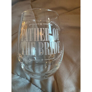🎁🎁Father of the Bride Stemless Etched Wine Glass - Brand New🎁🎁